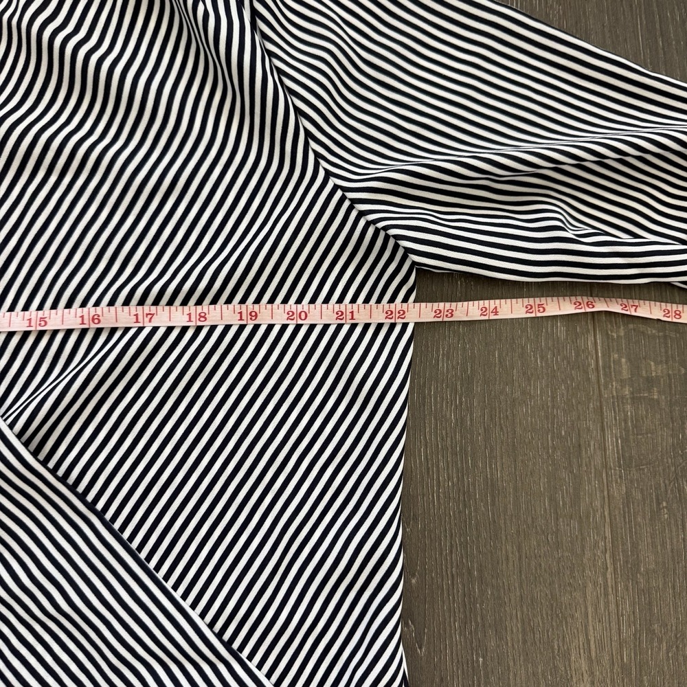 Ann Taylor NWT Striped Long Sleeve Faux Wrap Blouse Top Large Preppy Office - Picture 8 of 11